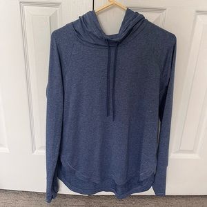 Athleta Space Dye Blue Hooded Long Sleeve
